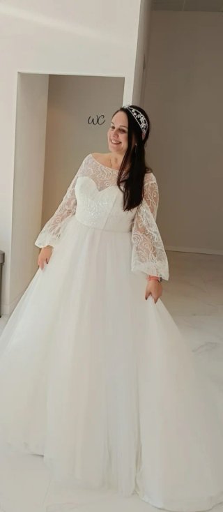 Vestido de Novia Largo Encaje Manga Larga