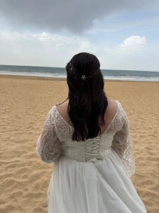 Vestido de Novia Largo Encaje Manga Larga