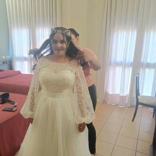 Vestido de Novia Largo Encaje Manga Larga