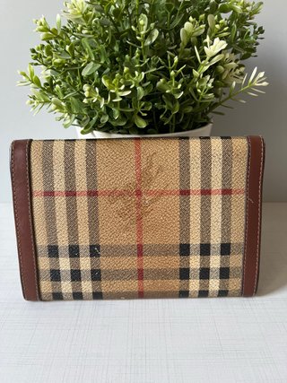 Cartera Burberry Cuadros Marrón y Beige