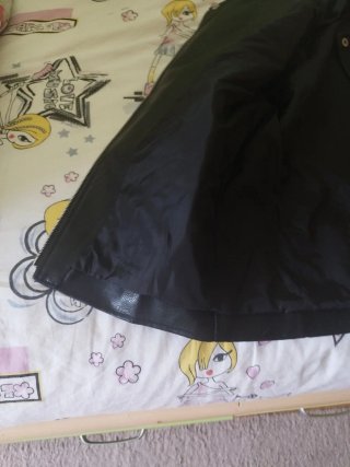 Cazadora efecto piel negra Talla m