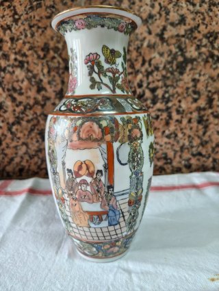 Jarrón de Macao de porcelana multicolor