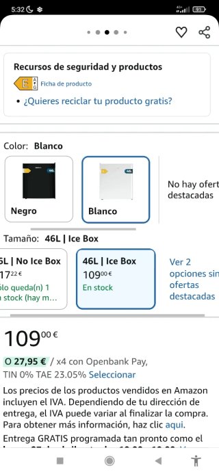 Nevera Mini Bar Nueva