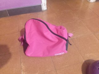 Patines y protecciones infantiles morado/rosa