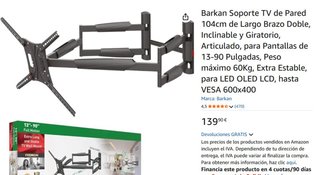 Soporte TV Barkan Extra Largo 13-90