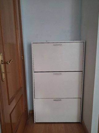 Zapatero blanco 3 cajones con gran capacidad