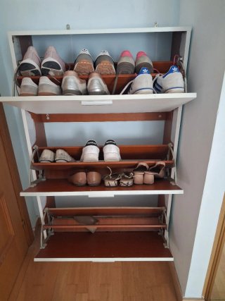 Zapatero blanco 3 cajones con gran capacidad