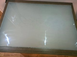 Mesa de comedor cristal y madera extensible