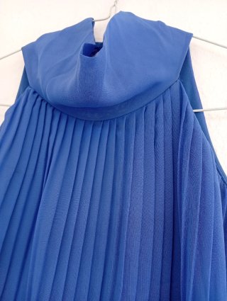 Vestido de fiesta azul plisado M