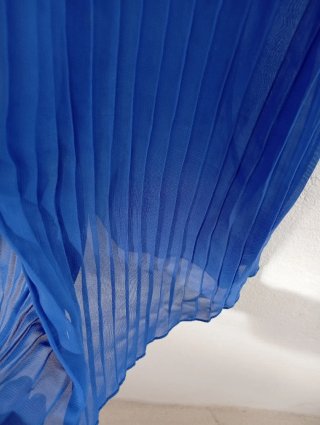 Vestido de fiesta azul plisado M