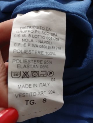Vestido de fiesta azul plisado M