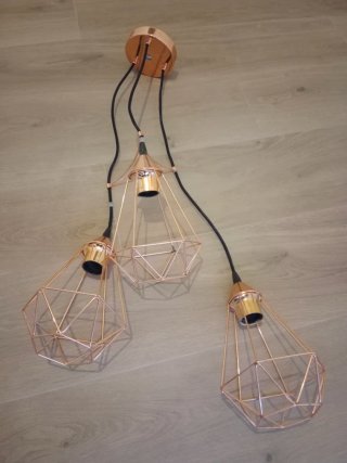 Lámpara colgante salón cobre