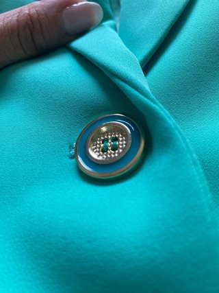 Vestido blazer sin mangas color teal talla M