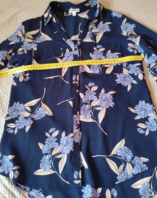 Camisa floral azul mujer