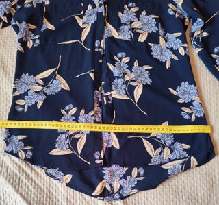 Camisa floral azul mujer