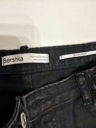 Pantalón Cargo Bershka Negro Talla 40