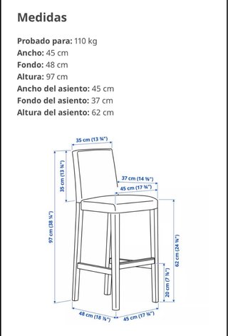 Pack 2 Taburetes Altos Ikea Beige/Blanco
