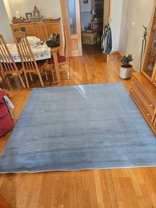 Alfombra grande 190x200 azul económica