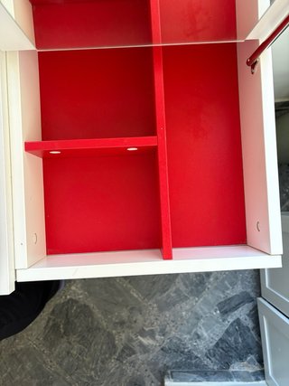Tocador blanco IKEA con cajón y espejo + Taburete