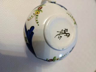 Teiera Maiolica Vintage Blu e Bianco