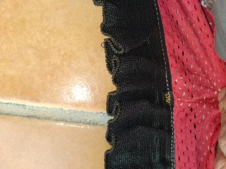 Pantalón piel moto gris con banda roja