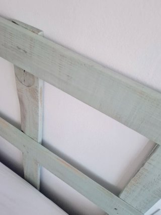 Cabecero madera y ratán pintado a mano