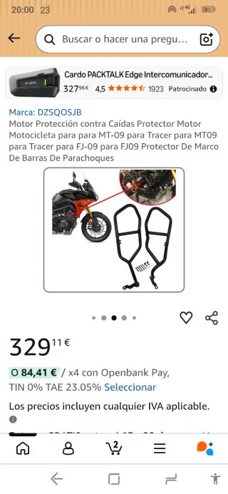 Barras de protección moto Yamaha nuevas