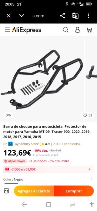 Barras de protección moto Yamaha nuevas