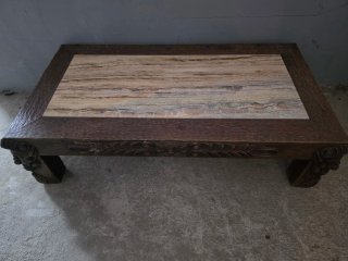 Mesa auxiliar madera y mármol