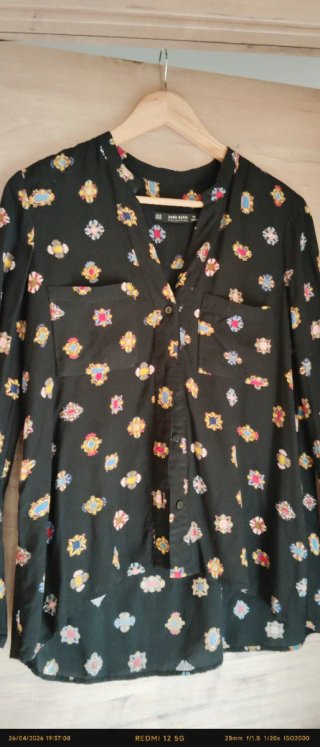 Camisa Zara Estampada Negra