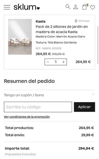2 Sillones Jardín Sklum NUEVOS