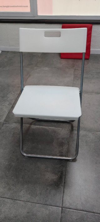Pack 4 Sillas plegables Ikea blanca y plateada