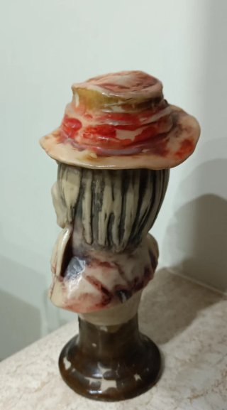 Busto Vintage Uomo Anziano in Resina Alabastrina