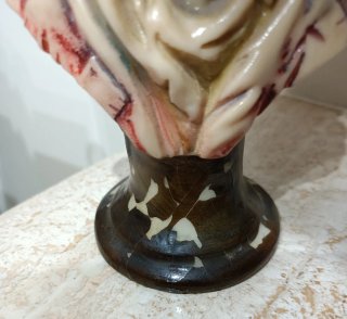 Busto Vintage Uomo Anziano in Resina Alabastrina
