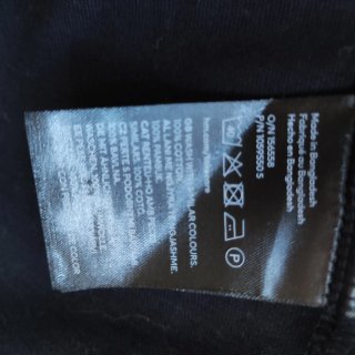Vestido H&M negro corto talla S algodón