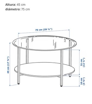 Mesa centro redonda cristal Ikea