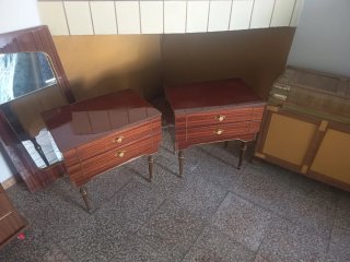 Mesitas noche vintage madera años 60