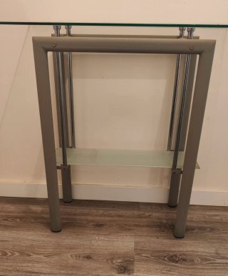 Recibidor cristal y metal gris