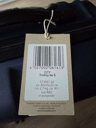 Maleta de cabina Travelite azul. 55 cm. 40 litros