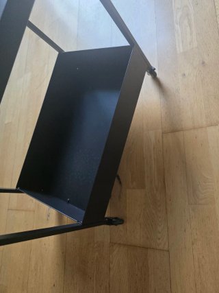 Carrito auxiliar con ruedas negro de 3 plantas
