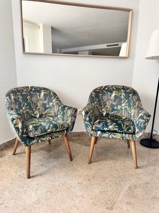 2 Sillones terciopelo Estampado Selva