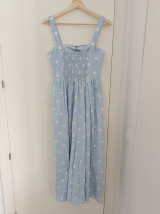 Vestido lunares azul y blanco nuevo