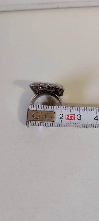 Anillo Vintage Ajustable Negro Plateado