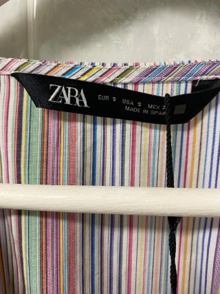 Blusa Zara Talla S Rayas Multicolor
