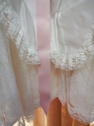 Vestido de comunión blanco y rosa