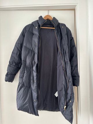 Anorak plumas tres cuartos azul marino