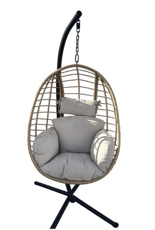 Sillón Colgante Exterior Mimbre y Metal