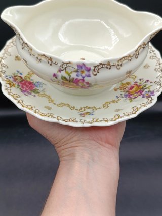 Lote bandejas y salsera porcelana Limoges