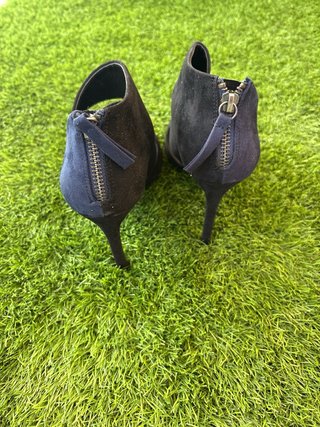 Sandalias Zara Basic Tacón Azul Negro