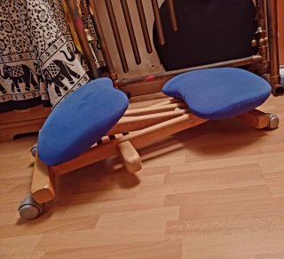 Silla ergonómica plegable madera y tela